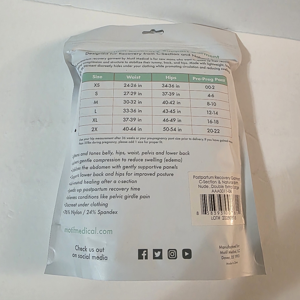 Motif Postpartum Recovery Support Garment NWT - Picture 4 of 11